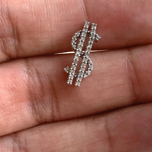 10k White Gold $ Sign Charm